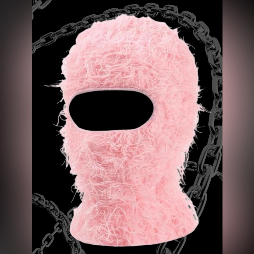 Pink Fluffy Ski Mask/ Shiesty and Beanie